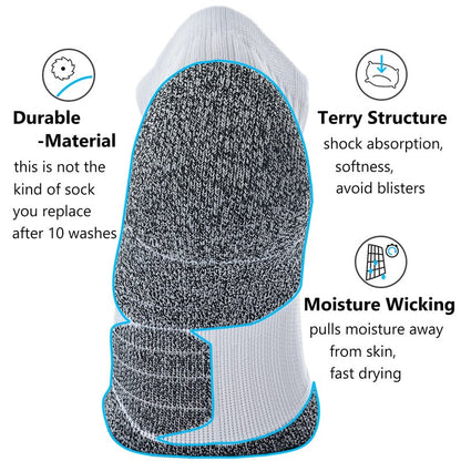 CWVLC Unisex Cushioned Compression Athletic Ankle Socks Multipack, 3-pairs White, L (10.5-13 W US/ 9-11.5 M US)