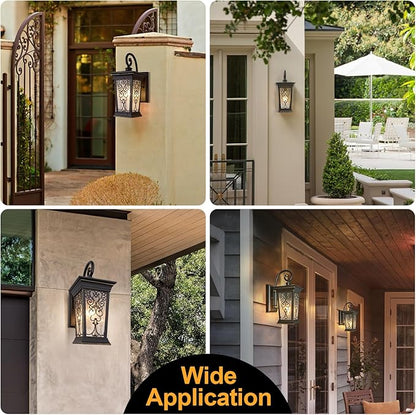 ALVIME Outdoor Wall Light Fixtures, Exterior Lighting Fixtures, Waterproof Porch Sconce, Outside Patio Lanterns for Entryway, House Front Door, Farmhouse, Balcony&Garage, E26 Base&Clear Seeded Glass