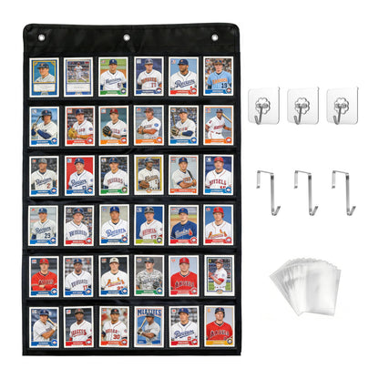 36 Trading Cards Display Case,PSA/BGS/CGC Grading Cards Storage Bag for Baseball Card with PVC Protection & Clear View,Sports Card, Football & Basketball Card Wall Mount case Over The Door