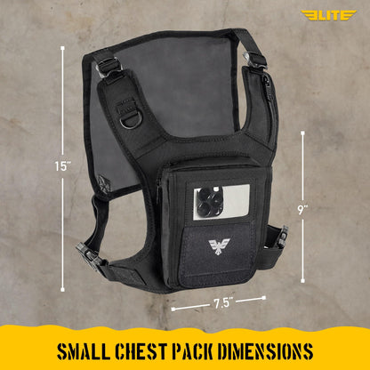 Elite Sports Running Vest w/Phone Holder for Men/Women, Reflective Lightweight Chest Pack w/Touch Friendly Phone Sleeve, Camera Pocket - Chest Rig for Hiking, Trail, Marathon, Camping