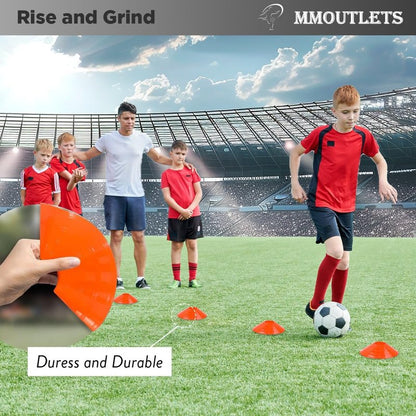 75/50/25 Pack, Pro-Grade Soccer Training Cones Set, Durable Agility Soccer Cones with Carry Bag & Strap Holder Ideal for Sports Training, Football, Soccer, Basketball- Trusted by Coaches & Athletes