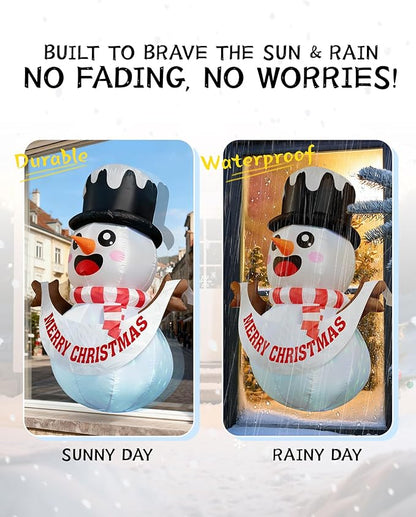 Christmas Inflatable Snowman, 5FT Window Decor Outdoor Indoor Blow Up, Build-in LED Xmas Yard Decor for Inflatable Outdoor Decoration(Christmas Inflatable Snowman)
