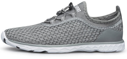 DOUSSPRT Men's Water Shoes Quick Drying Sports Aqua Shoes Dark Grey Size 11