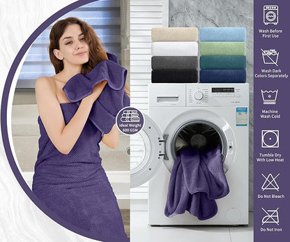 Extra Large Bath Towel Set of 4, Oversized Bath Sheet Super Soft Highly