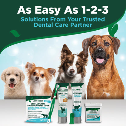 Vet's Best Finger Dental Wipes for Dogs and Cats – Oral Care Wipes for Teeth Cleaning, Fresh Breath, and Tartar Control – Gentle Finger Pads for Pet Dental Hygiene and Plaque Removal – 50 Count
