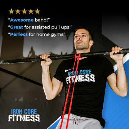Pull Up Assistance Resistance Bands - Long Loop Power Bands for Men and Women - Strength Power Flexibility Training at Home & Gym - Ebooks & Workout Chart Included by Iron Core Fitness