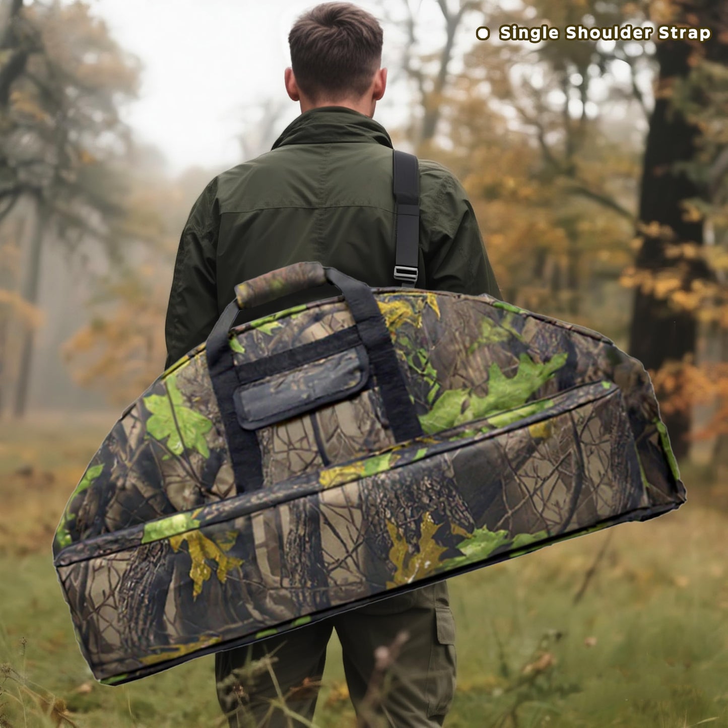 Silfrae Compound Bow Case Soft Bow Padded Case Light-Weight Bow Carry Bag with Arrow Pocket (Treecamo, L)