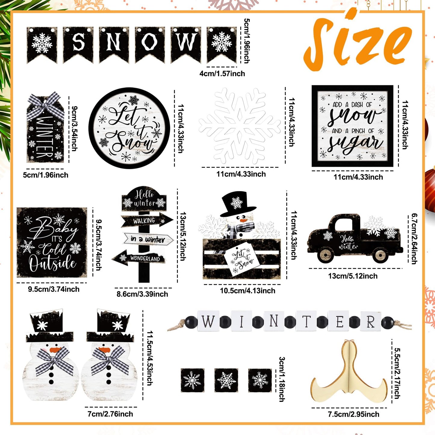 Vercraft 18 Pcs Graduation Tiered Tray Decorations Class of 2026 Tiered Tray Decor Black White Grad Wooden Signs Farmhouse Table Shelf Decoration for Graduation Party Supplies(Black and White)