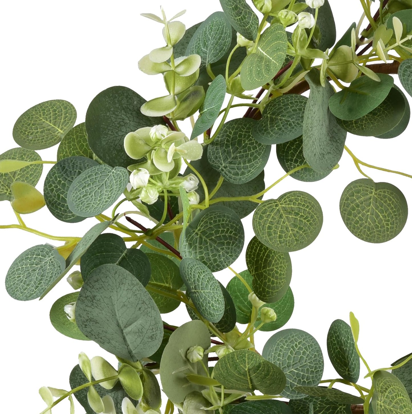 LSKYTOP Green Eucalyptus Wreaths 12'' Artificial Spring Summer Eucalyptus Leaf Wreaths with Berries for Home Farmhouse Front Door Decor