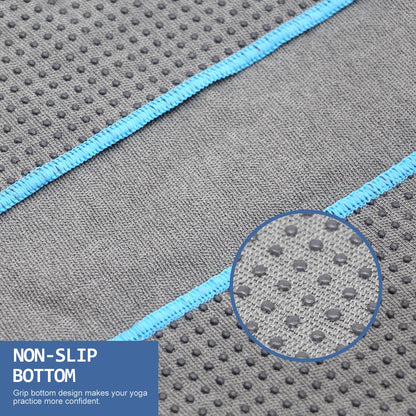 Eunzel Hot Yoga Towel - Microfiber Non Slip Yoga Mat Towel with Grip Dot Sweat Absorbent Towel for Hot Yoga, Pilates and Fitness 72" x 24", Dark Cyan/Orange