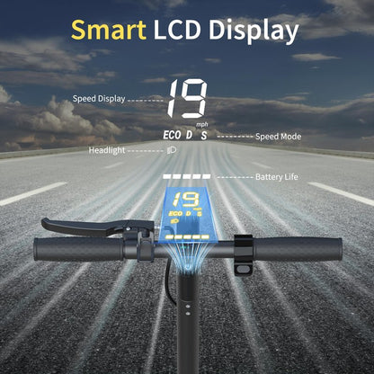 NAVIC Electric Scooter Adults, 8.5" Solid Tires, 16/Mph, 350W Motor, 22 Miles Range, Folding E-Scooter with Seat, Dual Braking Dual Suspension, Escooter for Adults with App