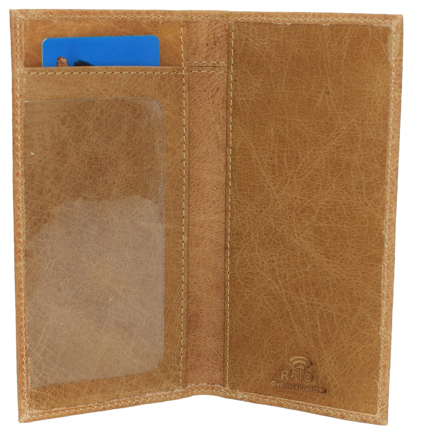 MARSHAL Personalized Cowhide Leather Basic Checkbook Cover RFID Blocking for Men Women
