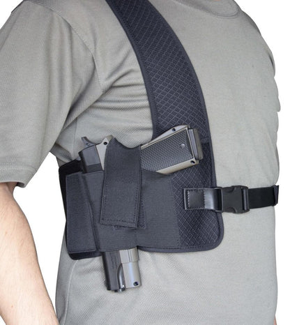 HOGIKUO Universal Shoulder Holster，Chest Holster,Concealed Shoulder Holster for Men,Fits 1911,M&P Shield 9mm, Glock 19,Sig P365,S&W Bodyguard and More（Left Hand）