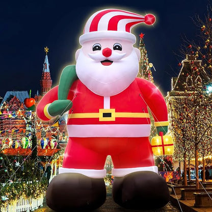 Giant Inflatable Santa Claus Outdoor 26ft Santa Inflatable Christmas Decorations for Blow up Christmas Decorations Outdoor Holiday Lawn Party Shopping Mall (with LED Lights)
