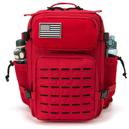 QT&QY 25L Military Tactical Backpacks For Women Survival Army Laser cut Molle Daypack small EDC Bug Out Bag Gym Rucksack With Dual Cup Holders medical Rucksack Red heavy duty backpack