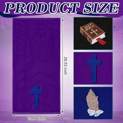 3 Pcs Easter Pastor Hand Towels, Christian Embroidered Religious Cross Cotton