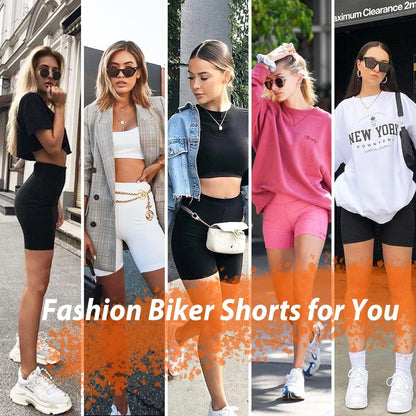 MOREFEEL 3 Pack Biker Shorts Women with Pockets – 5" Tummy Control High Waisted Workout Gym Yoga Athletic Shorts
