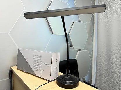 Piano Desk Lamp, 2-in-1 LED Piano Light with Base & Clamp for Upright Digital Grand Piano, 10W Flexible Gooseneck Table Lamp with 3 Color Modes×10 Brightness for Home Office Bedroom, Black
