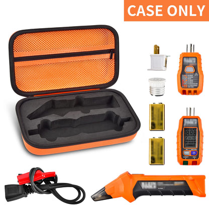 Case Compatible with Klein Tools ET310 AC Circuit Breaker Finder & 80041 Outlet Repair Tool Kit & RT250 GFCI Receptacle Tester. Electrical Storage Organizer Holder Bag (Box Only)-Orange
