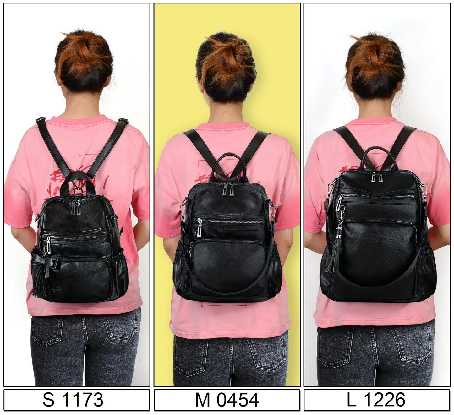 UTO Women Backpack Purse Oil Wax PU Leather Ladies Fashion Designer Rucksack Convertible Travel Shoulder Bag with Tassel Brown