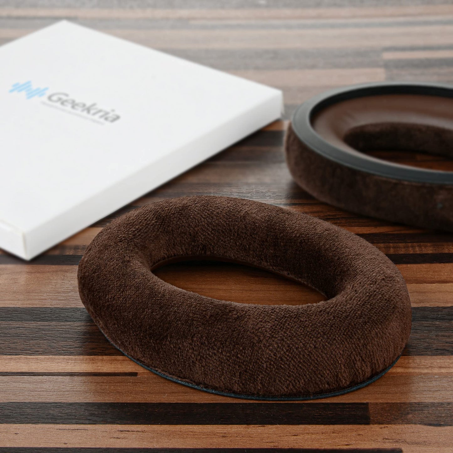 Geekria Comfort Velour Replacement Ear Pads for Sennheiser HD598, HD598SE, HD598CS, HD595, HD599, HD599 SE Headphones Ear Cushions, Repair Parts with Video Guide (Brown)