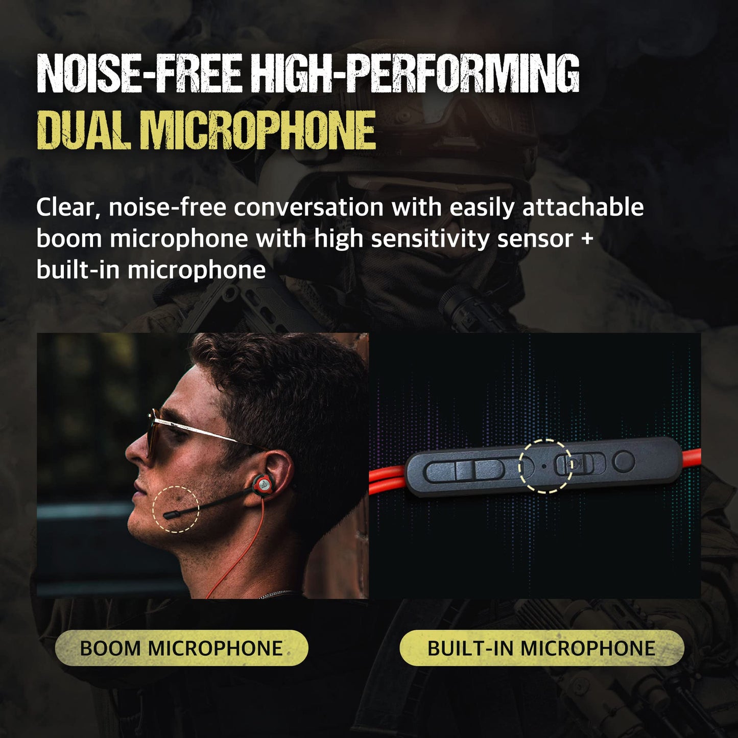 SOUND PANDA SPE-G9 Plus+ Gaming Earbuds Triple Driver 3.5mm with Dual Microphone | Wired Earbuds with 1.5m Cable | for PC, Mobile, Xbox, PS5, PS4, Switch | in-Ear Gaming Headset (Black)