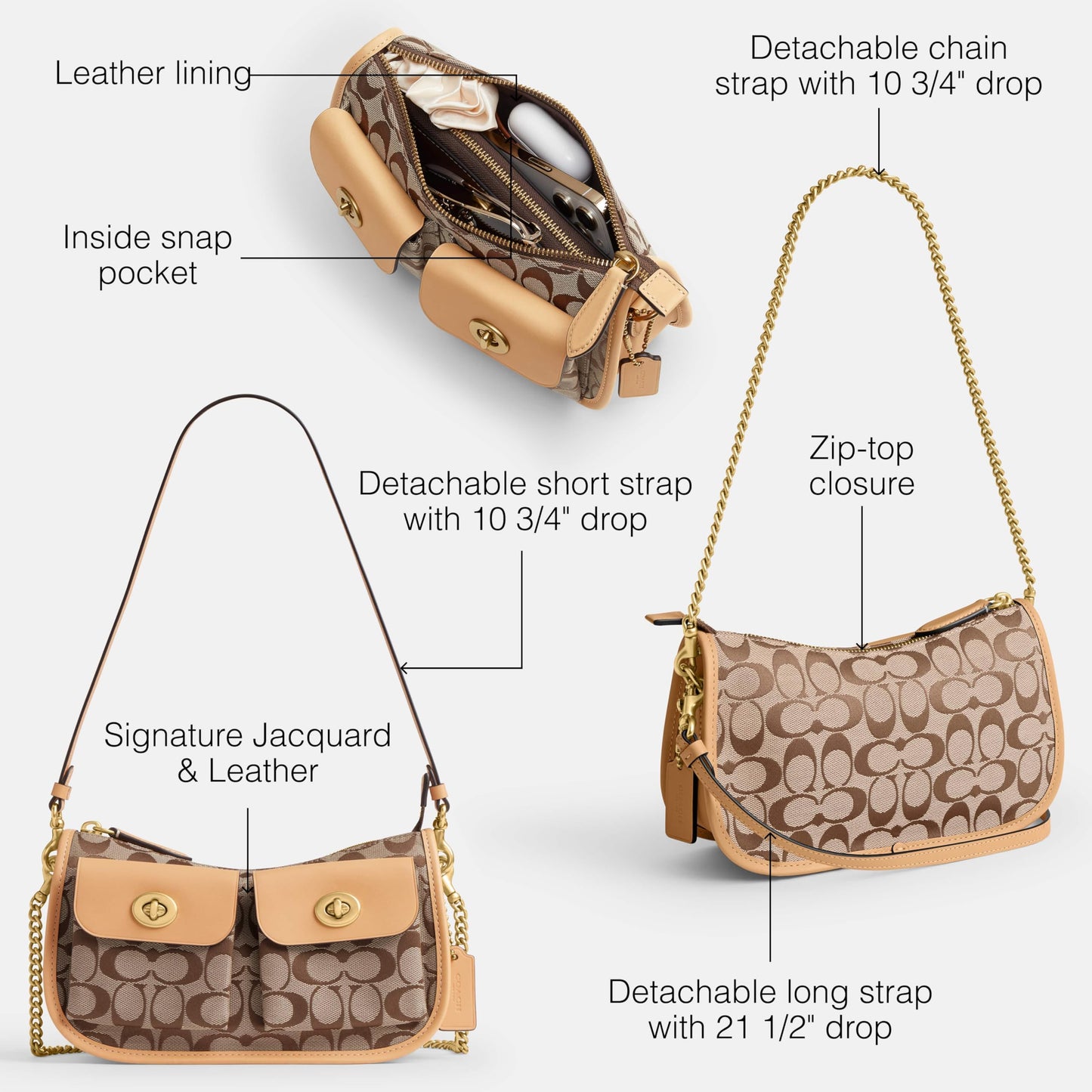 COACH Women's Twin Turnlock Waverly Bag, Jacquard, One Size