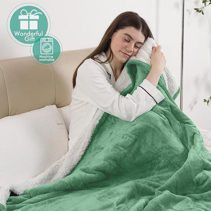 Heated Blanket Electric Blanket Twin Size, Fast Heating & Overheating Protection, Ultra Soft Heated Throw Blanket Twin Size with 5 Heating Levels & 10 Hours Auto Off, 62"x84", Aqua Green