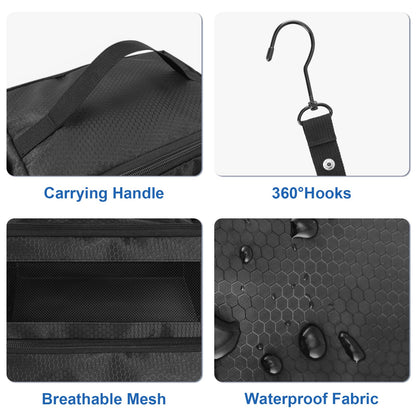 Olosar Suitcase Organizer, Travel Luggage Organizer Portable Hanging Travel Shelves Collapsible Hanging Packing Cubes for Carry on Suitcase, Black