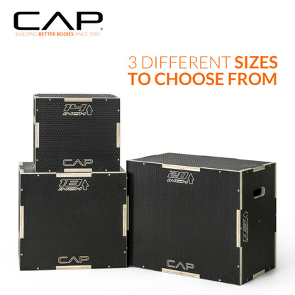CAP Barbell 3-in-1 Rubber Textured Plyometric Box 20in x 18in x 16in