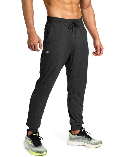 G Gradual Men's Sweatpants with Zipper Pockets Athletic Pants Traning Track Pants Joggers for Men Soccer, Running, Workout(Heathered Black,XS)