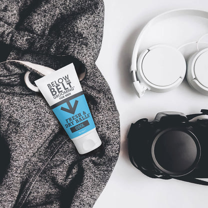 Below The Belt Grooming Fresh & Dry Cool Intimate Deodorant For Men, Protects against Sweat, Odour and Chafing, Cool Mint Fragrance 3 x 75ml