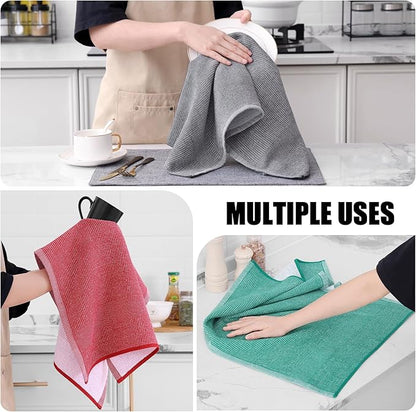 Homaxy Premium Kitchen Towels, Large Cotton Kitchen Hand Towels, Flat and Terry