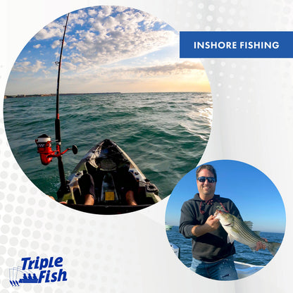 Triple Fish Monofilament Leader, 40 lb / 18.1 kg Test.024 in / 0.60 mm Dia, Clear, 50 yd / 46 m