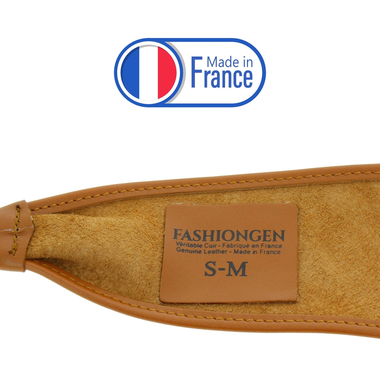 FASHIONGEN - Woman Italian leather Obi belt, CASSIANE - Camel, S-M
