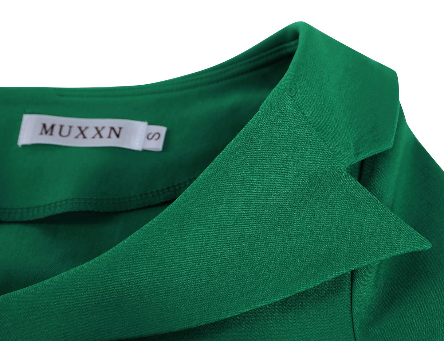 MUXXN Women's Fashion Square Neck 3/4 Sleeve Stretch Fit Vintage Wedding Midi Dress (Green XL)