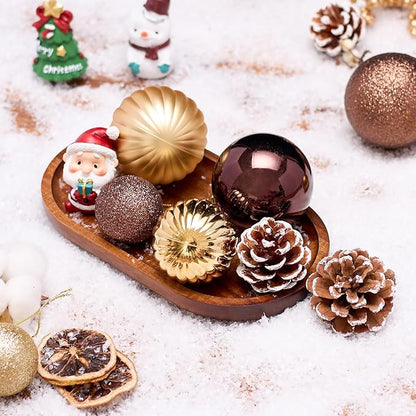 50ct Christmas Balls Ornaments for Xmas Tree, Bronze Copper Gold Shatterproof Christmas Tree Decorations Hanging Ball for Holiday Party Decor(1.57"-2.36")