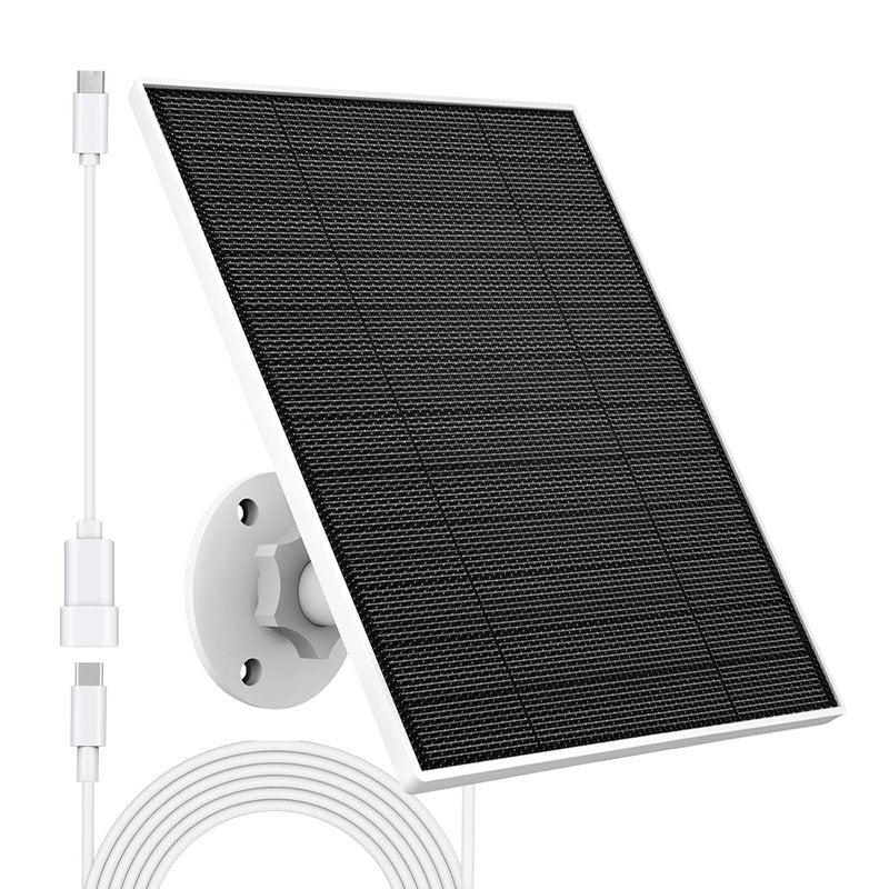Solar Panel for Eufy Outdoor Camera, 5W Solar Panel Charger Compatible with Eufycam, Continuous Power Supply, 9.8ft Charging Cable, IP65 Waterproof, Adjustable Wall Mount, 1 Pack