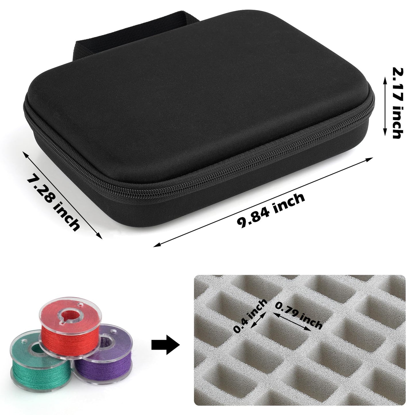 Bobbin Holder Case Thread Organizer, Spool Storage Container Holds Up to 84pcs Bobbins and 24pcs Sewing Thread Spools Compatible with Brother for Janome for Babylock for Singer (Box Only)