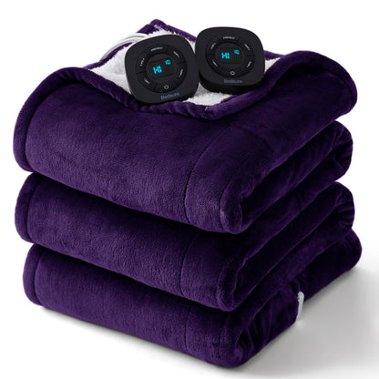 Bedsure Electric Blanket King Size - Dual Control Heated Blanket King Size, Fast Heating with 10 Time Settings & 10 Heat Settings, Warm Gift for Grandma (100x90 inches, Grey)