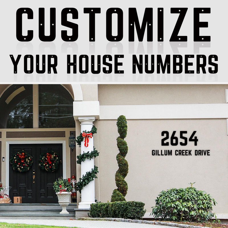 3" 4" 5" 6" 8" 10" Metal House Numbers, Metal Address Numbers, Modern Black House Number for Outside, Outdoor Address Number for Apartment Home Street Office Mailbox (4",1)