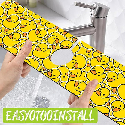 Sink Splash Guard Faucet Mat Rubber Ducky Absorbent Fast Drying Mat Sink