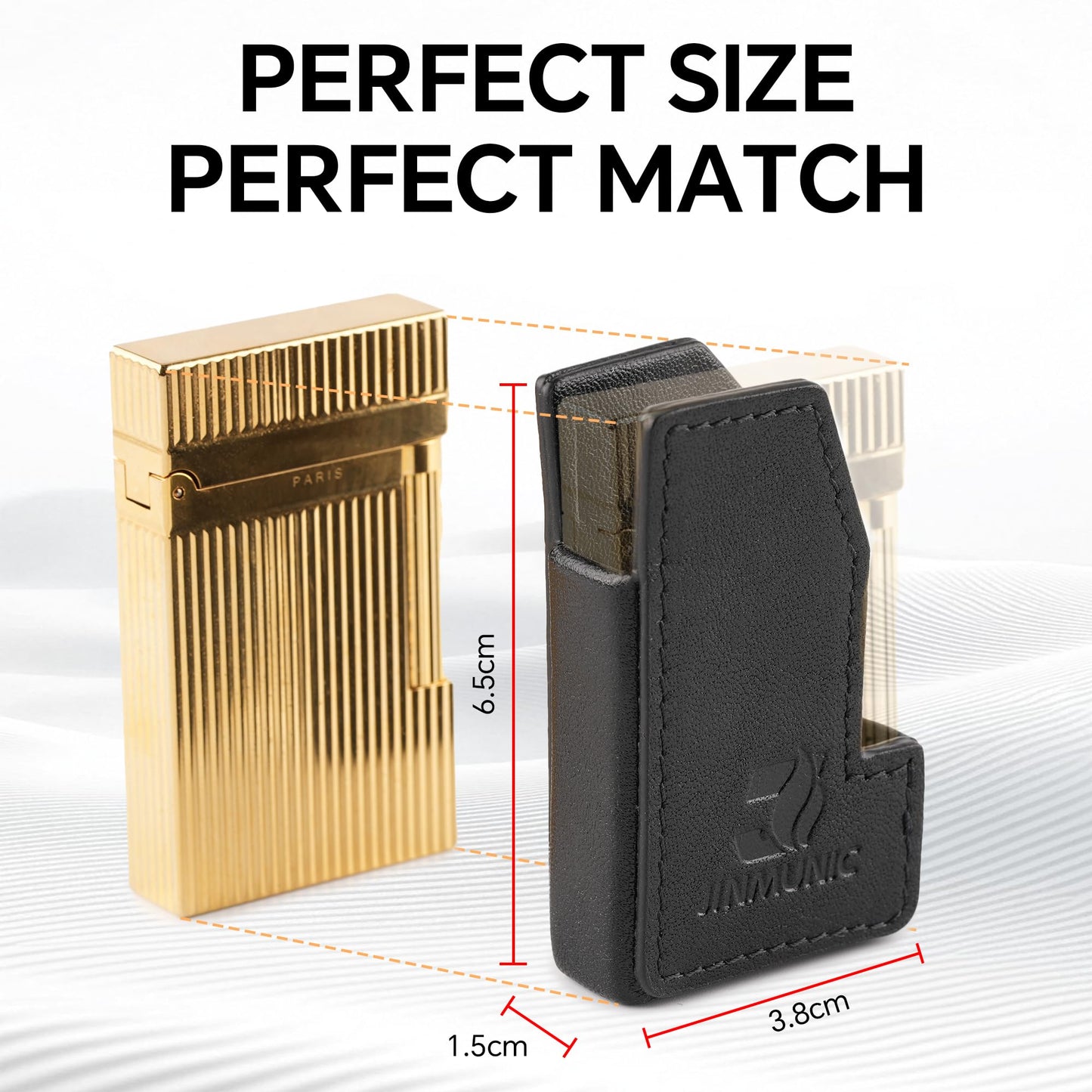 JINMUNIC Leather Lighter Case Cover Holder Sleeve Pouches for S.T Dupont Ligne 2 Lighter Accessories Small Gift Fathers Day for Men