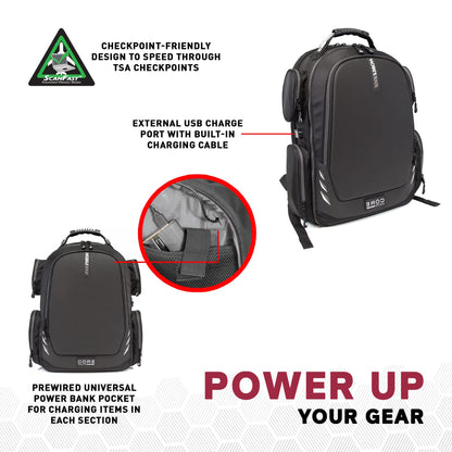 Mobile Edge CORE Gaming Laptop Backpack for 17-18 Inch Laptops with USB Charging Port and Cable, TSA-Friendly, MECGBPV1