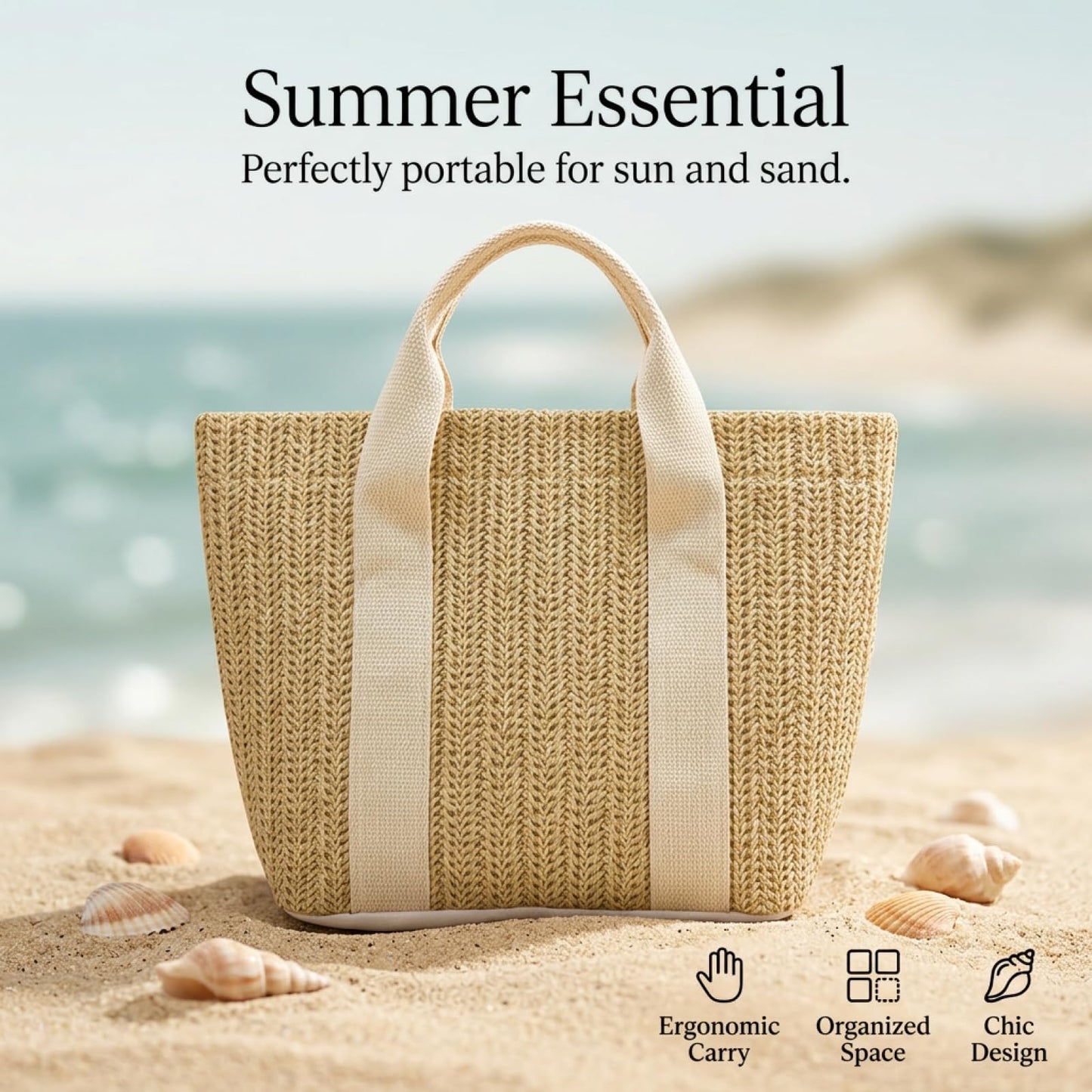 10 Pcs Straw Beach Tote Bags, Woven Handbag with Handle, Bachelorette Beach Bags, Suitable for Women Vacation & Shopping