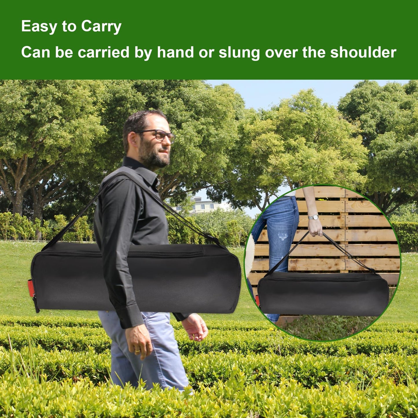 Cover Geny Grill Tool Organizer, BBQ Tool Storage Bag - 20" Heavy-Duty Storage Bag Waterproof 600D Oxford, Folding Design Gift for Camping, Tailgates, Outdoor BBQ Parties (20" Lx6 Wx5 H)