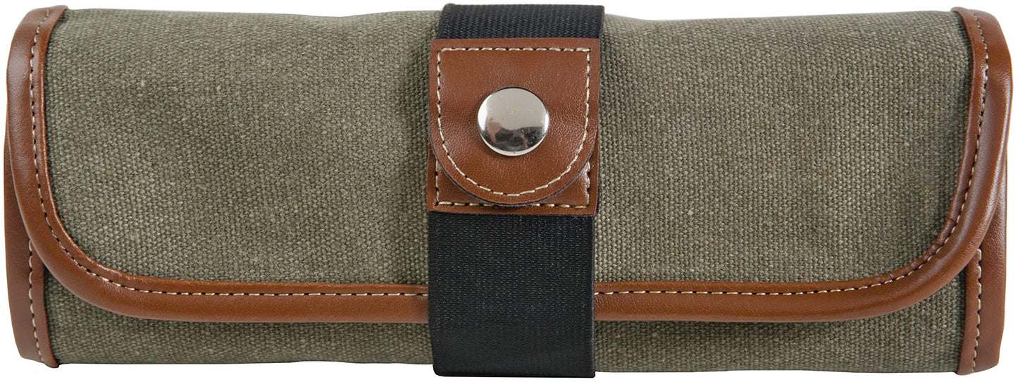 Speedball Art Products 353360 Canvas Pencil Roll Up, Olive W/Brown Trim, Holds 26 Pencils
