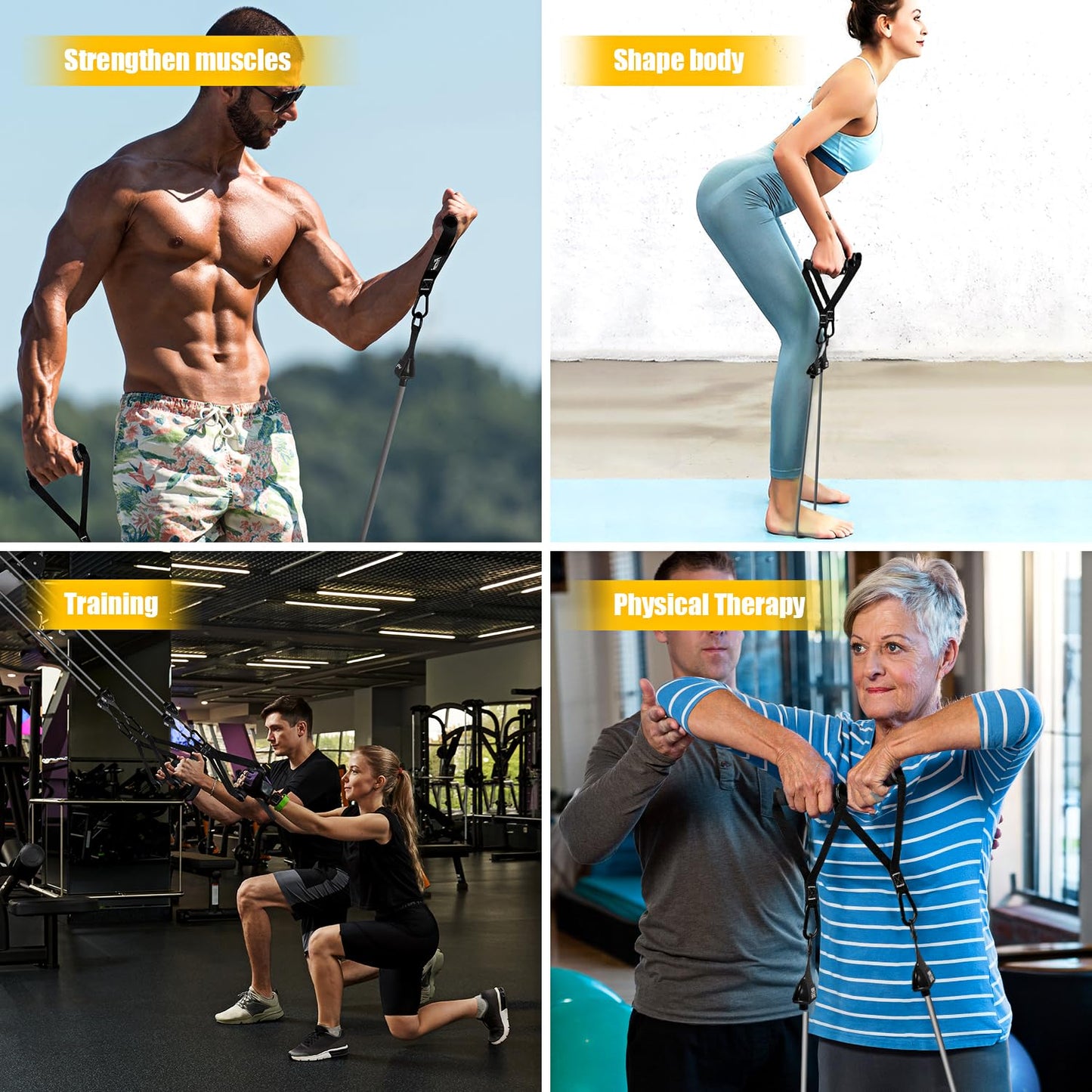 HPYGN Heavy Resistance Bands, 300LBS Exercise Bands for Working Out, Fitness Bands with Handles, Workout Bands for Men, Weight Bands Set for Muscle Training, Strength, Slim, Yoga, Home Gym Equipment