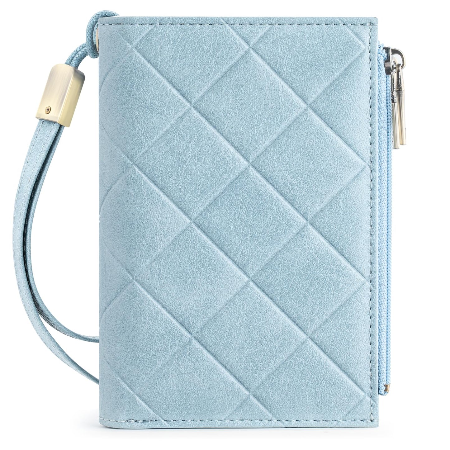 XINNSTAR Small Wallet for Women RFID Blocking Leather Trifold Compact Ladies Wristlet Card Wallets with Dual Zipper Coin Pocket ID Window