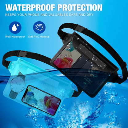 24 Pcs Phone Waterproof Pouch Bag with Waist Strap Waterproof Fanny Pack Keep Your Phone and Valuables Safe and Dry for Beach Accessories Kayaking Swimming Boating Snorkeling Pool Water Park, 12 Color